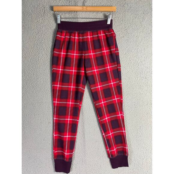 Gilligan & O’Malley Red Plaid Pajama Jogger Pants NWT XS Cozy Holiday Lounge NEW - Picture 3 of 10